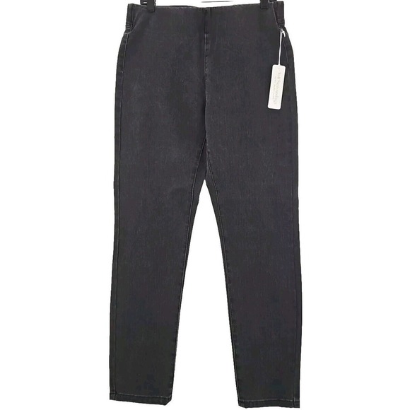 Soft Surroundings~Woman Sz M~Faded Black Wash Ultimate Denim Pull On Legging NWT - Picture 3 of 9